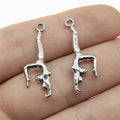 30x11mm 1.2g Multicolor Zinc Alloy Gymnast Charm Pendant for DIY Sports Necklace Bracelet Making