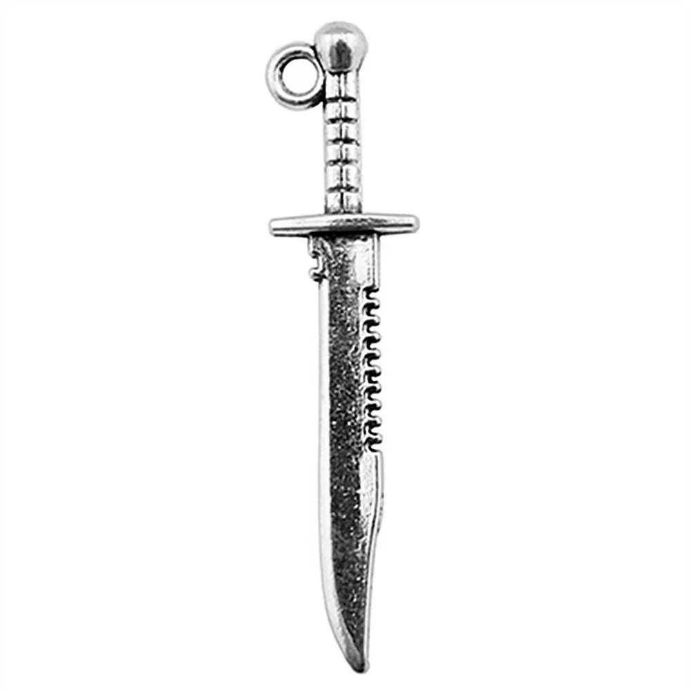 43x10mm 1.6g Multicolor Zinc Alloy Samurai Sword Dagger Charm Pendant for Bracelet Necklace Making