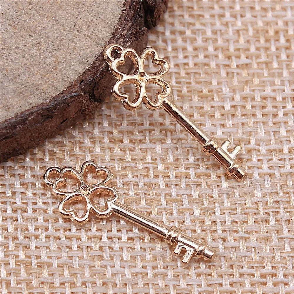 25x9mm 0.6g Multicolor Zinc Alloy Key Charm Pendant for DIY Bracelet Necklace Jewelry Making