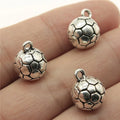 11x11x11mm 4.5g Antique Silver Zinc Alloy 3D Soccer Ball Charm Pendant for DIY Sports Jewelry Making