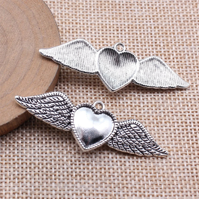 54x18mm 4.2g Antique Silver Zinc Alloy Gothic Heart Charm Pendant for DIY Necklace Making