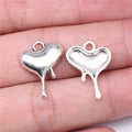 20x15mm 1.1g Antique Silver Zinc Alloy Melting Heart Charm Pendant for DIY Necklace Bracelet Making