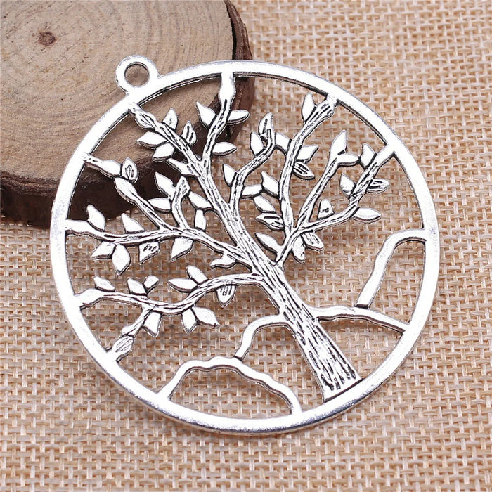 63x57mm 11.5g Multicolor Zinc Alloy Tree of Life Charm Pendant for DIY Necklace Jewelry Making