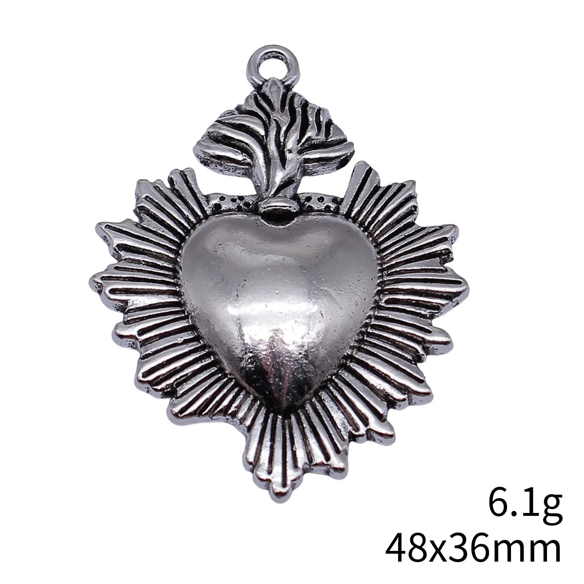 48x36mm 6.1g Antique Silver Zinc Alloy Gothic Heart Charm Pendant for DIY Necklace Jewelry Making