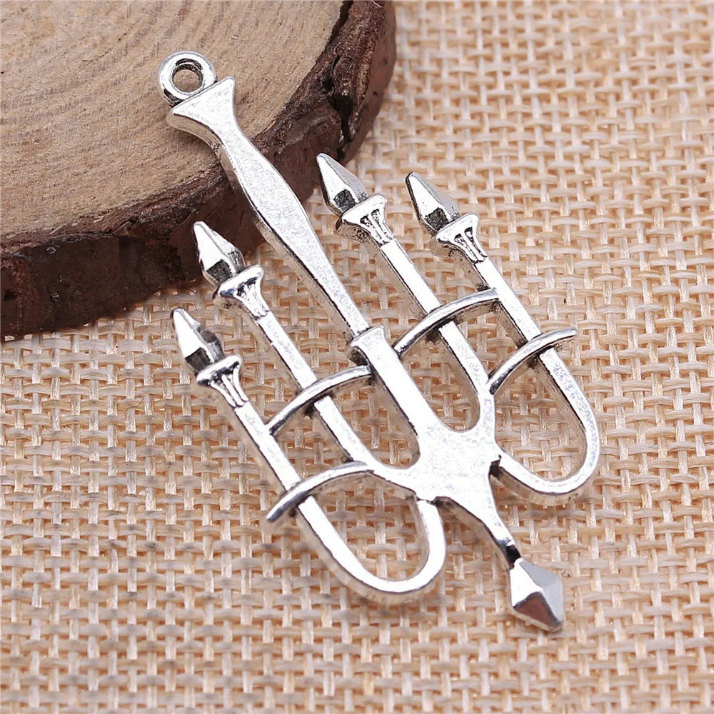 50x27mm 5.8g Multicolor Zinc Alloy Medieval Candlestick Charm Pendant for DIY Gothic Jewelry Making
