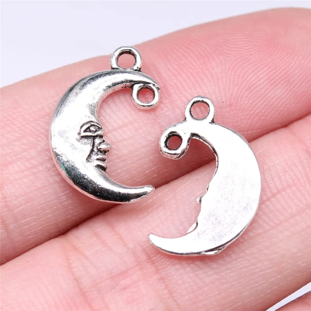 18x12mm 0.89g Multicolor Finish Zinc Alloy Moon Connector Charm Pendant for Bracelet Necklace DIY