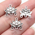 16x16mm 1g Antique Silver Zinc Alloy Lotus connector charm for DIY earrings and bracelet jewelry