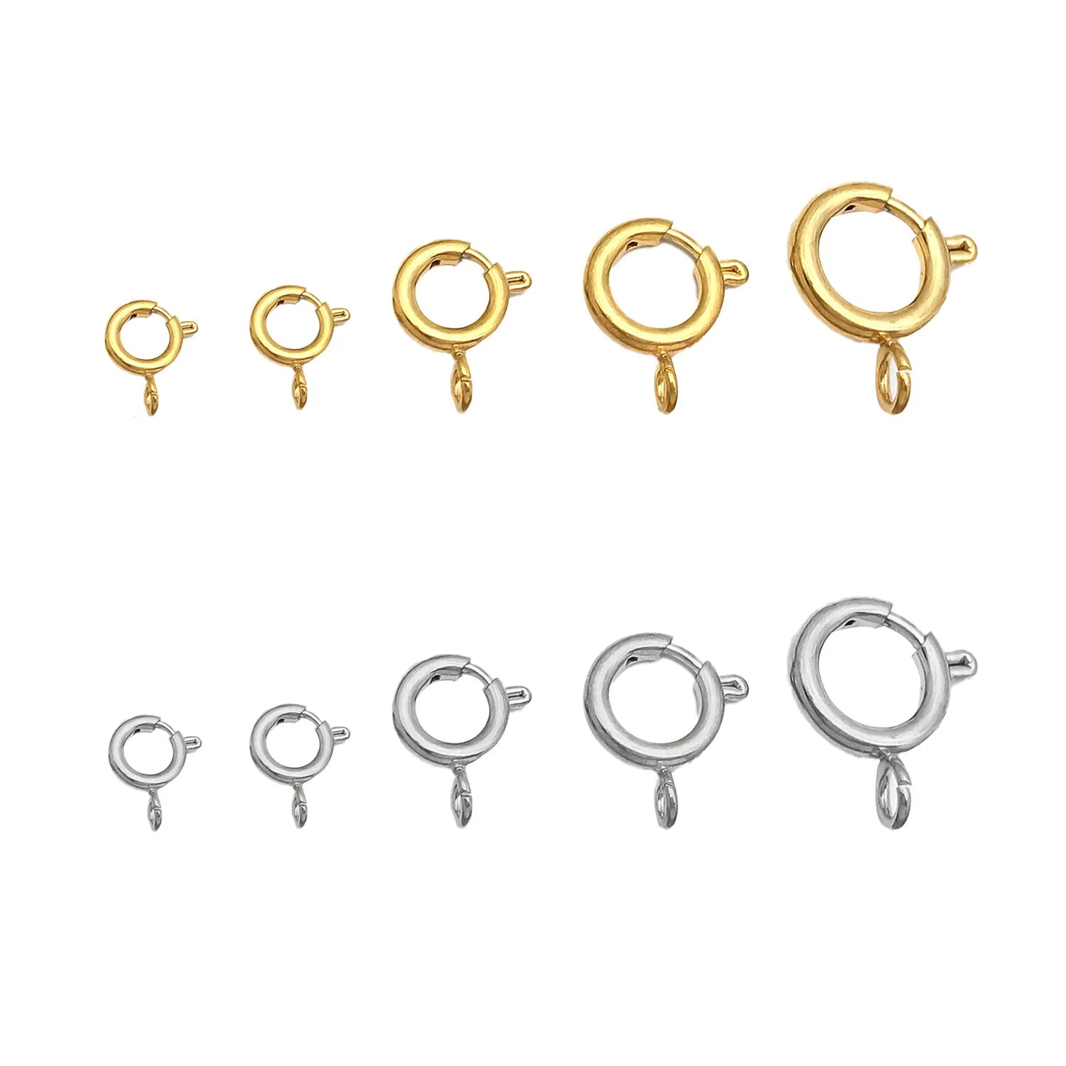 Vacuum Plated Stainless Steel Slingshot Spring Clasp Connector for DIY Necklace Jewelry