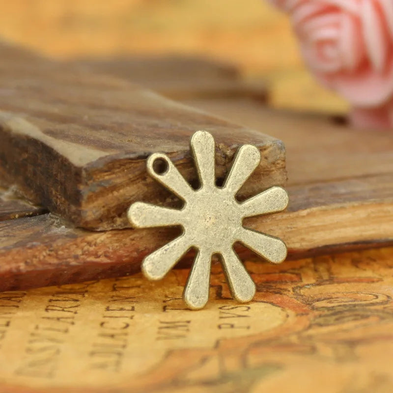 22MM Antique Silver Zinc Alloy Sunflower Charm Pendant for DIY Necklace Bracelet Jewelry Making