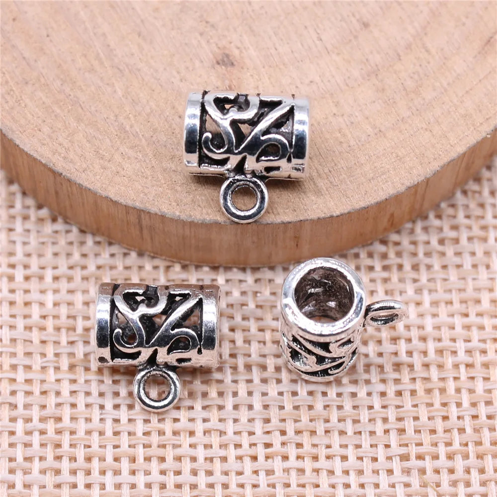 12x12mm 1.3g Antique Gold Zinc Alloy Decorative Pendant Bail Connector for DIY Necklace Making