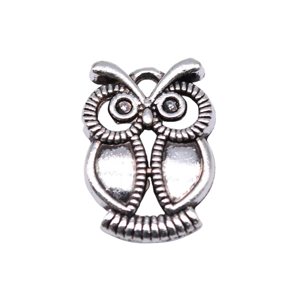 22x15mm 1.8g Multicolor Zinc Alloy Owl Cat Charm Pendant for Handmade Necklace Bracelet DIY Jewelry