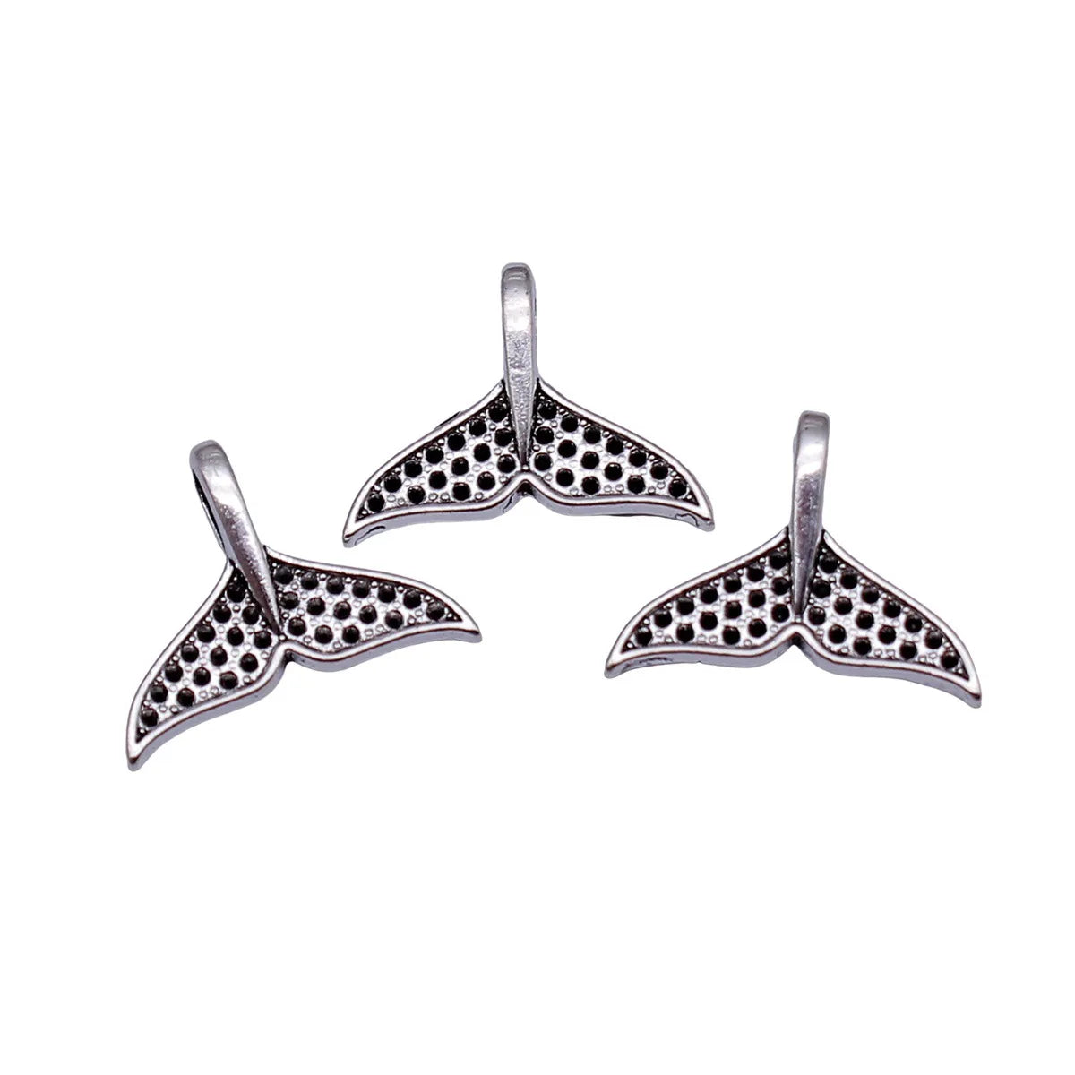 19x15mm 1.2g Antique Silver Tone Zinc Alloy Fish Tail Charm Pendant for Mermaid Theme DIY Jewelry