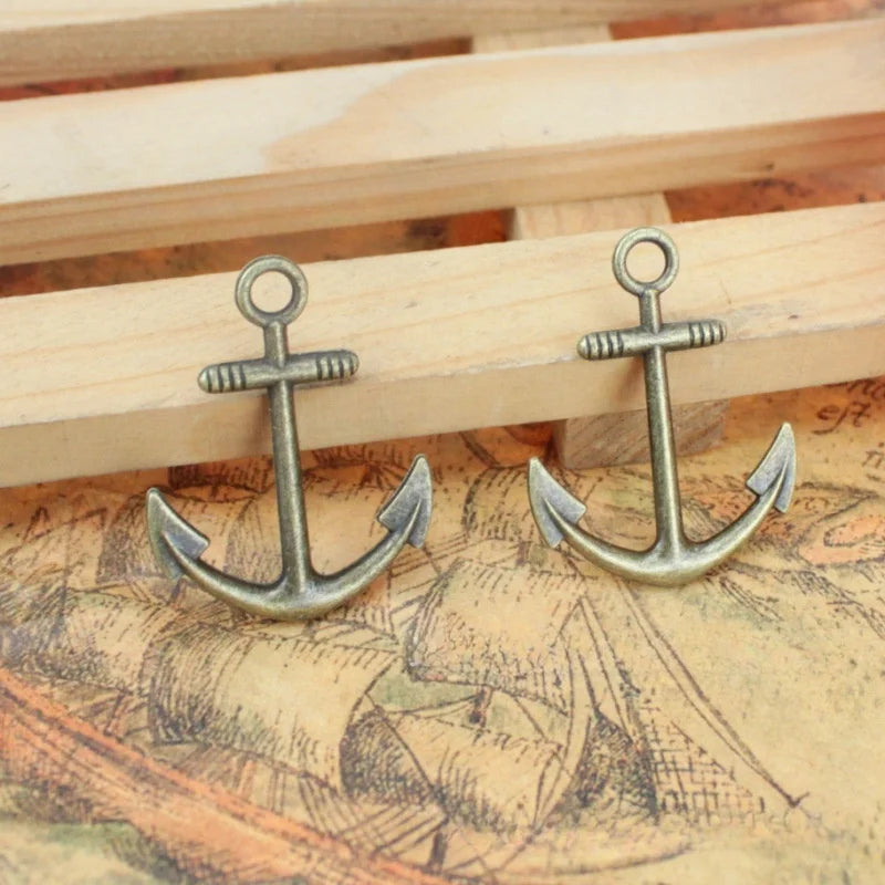 32x25MM Antique Silver Zinc Alloy Anchor Charm Pendant for DIY Necklace Bracelet Jewelry Making
