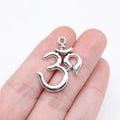 27x23mm 2.2g Antique Silver Zinc Alloy Yoga OM Symbol Charm Pendant for DIY Necklace Jewelry Making