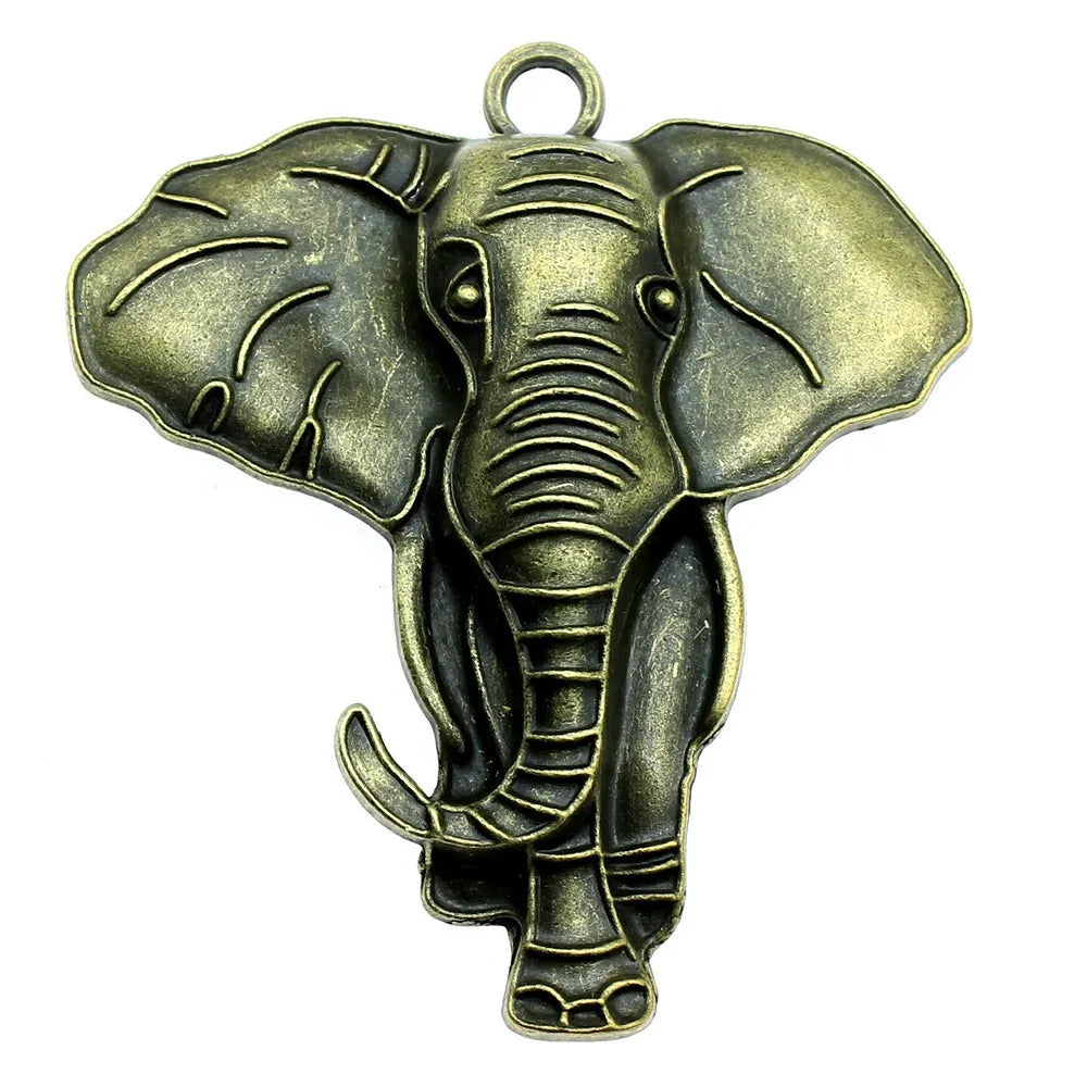71x63mm 20.7g Multicolor Zinc Alloy Elephant Charm Pendant for DIY Statement Necklace Jewelry Making
