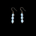 14K Gold Plated Baroque Freshwater Pearl Drop Earrings For Women Vintage Palace Style Geometric Design