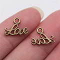 13x10mm 0.4g Multicolor Zinc Alloy Small LOVE Letter Charm Pendant for DIY Bracelet Necklace Making