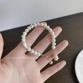 French Light Luxury Handmade Freshwater Pearl Floral Circle Bracelet For Women