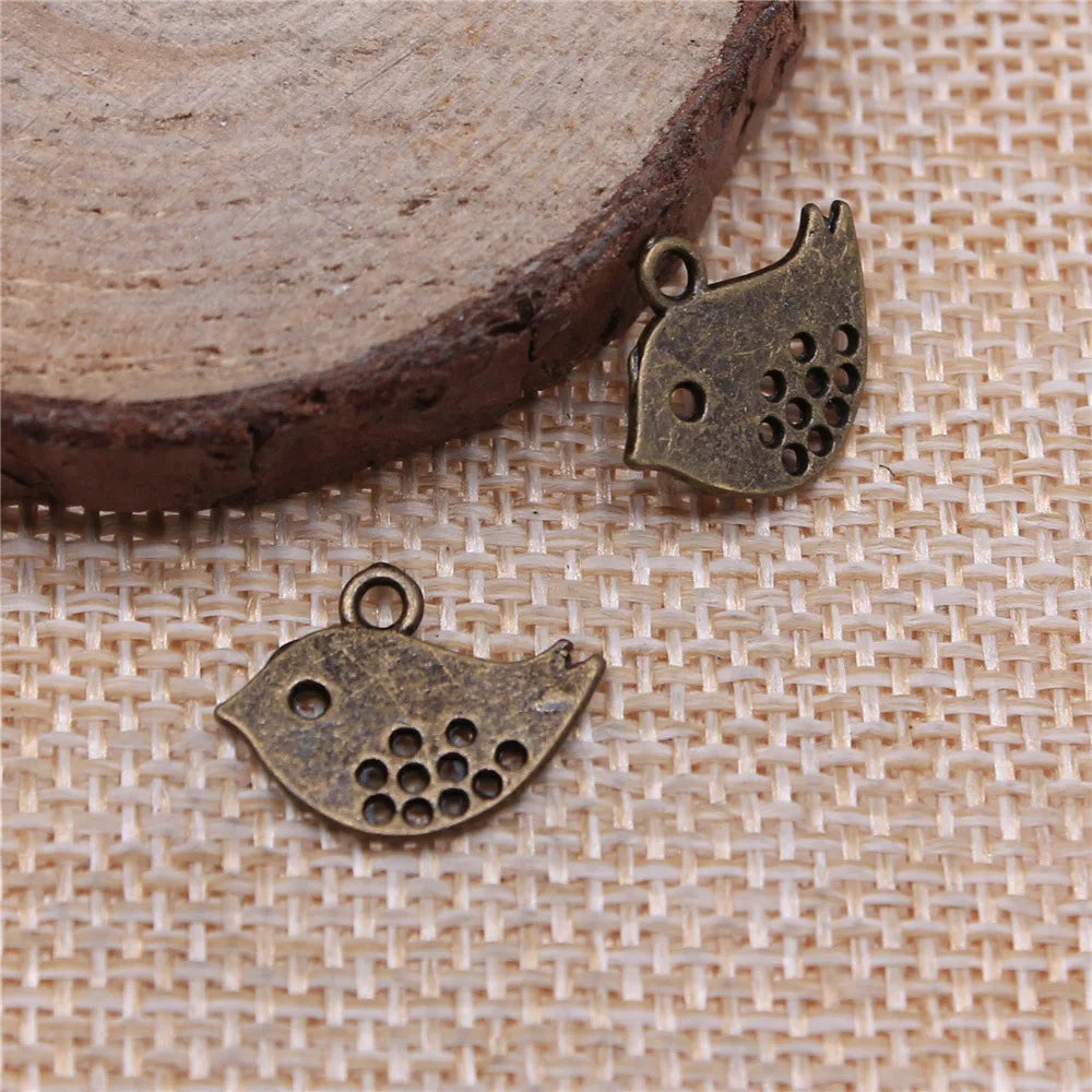 16x13mm 0.7g Multicolor Zinc Alloy Bird Charm Pendant for DIY Necklace Bracelet Jewelry Making