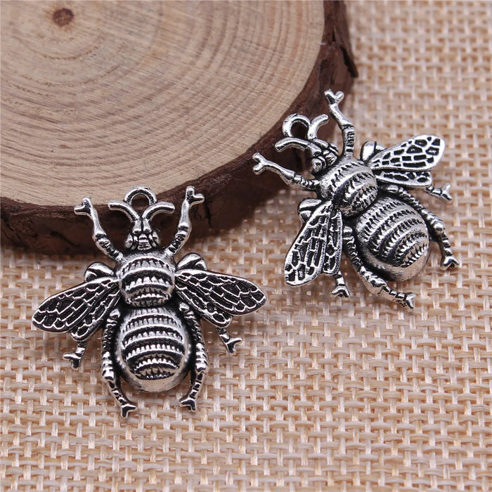 25x25mm 1.9g Multicolor Zinc Alloy Bee Charm Pendant for DIY Bracelet Necklace Making