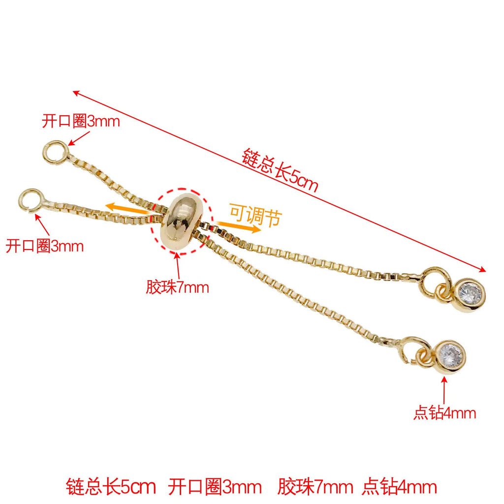 Silicone O Chain Slider Adjustable Extension Chain for DIY Bracelet Jewelry Making