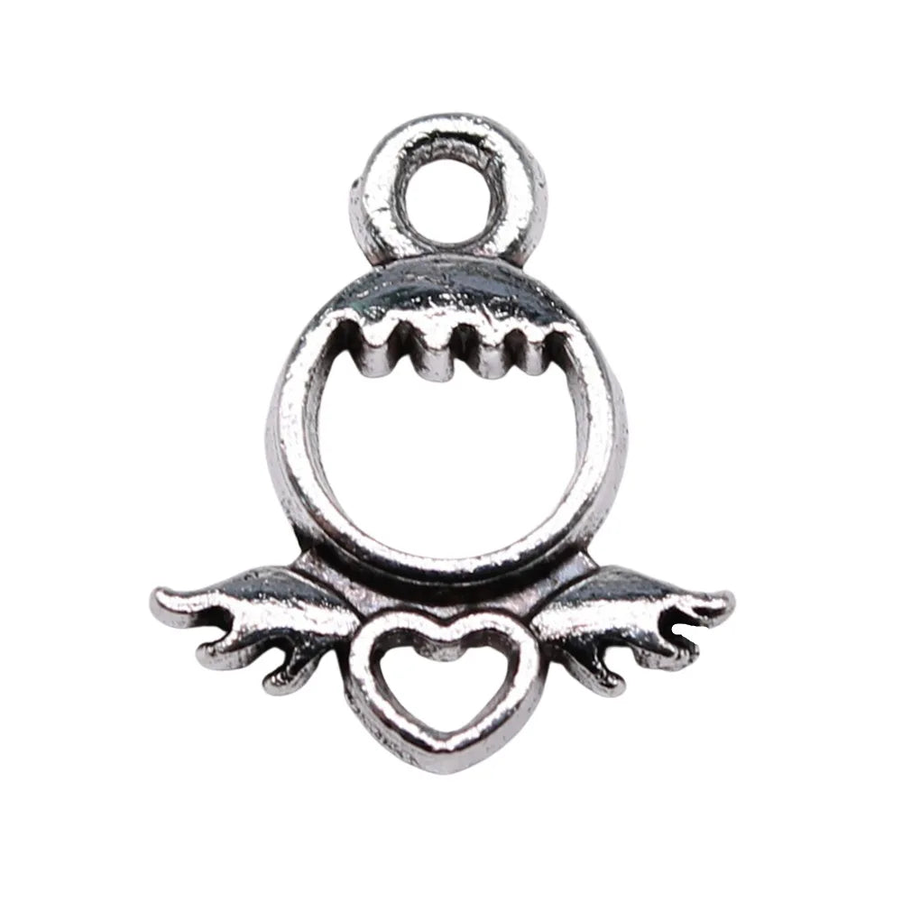 13x12mm 0.45g Antique Silver Zinc Alloy Angel Figure Charm Pendant for DIY Necklace Bracelet Making