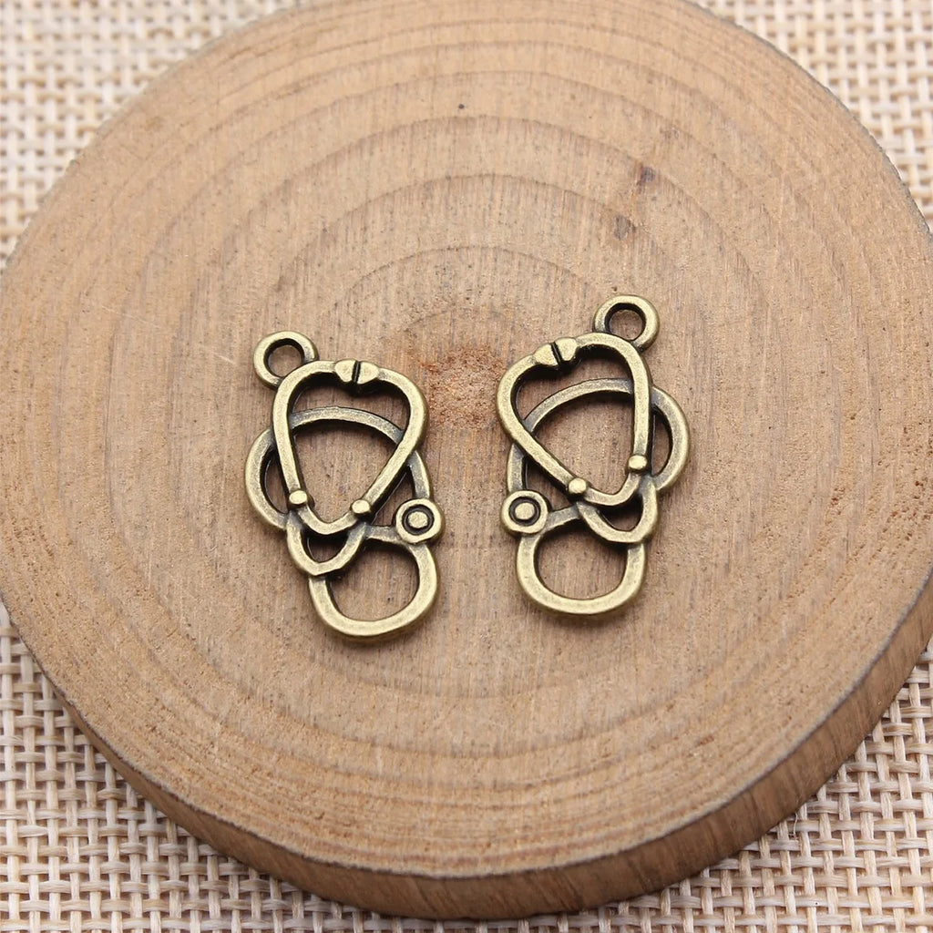 23x13mm 1g Multicolor Zinc Alloy Stethoscope Charm Pendant for DIY Nurse Jewelry Accessories