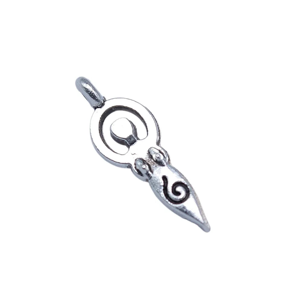 6x18mm 0.4g Antique Silver Zinc Alloy Fertility Goddess Symbol Charm Pendant for DIY Jewelry Making