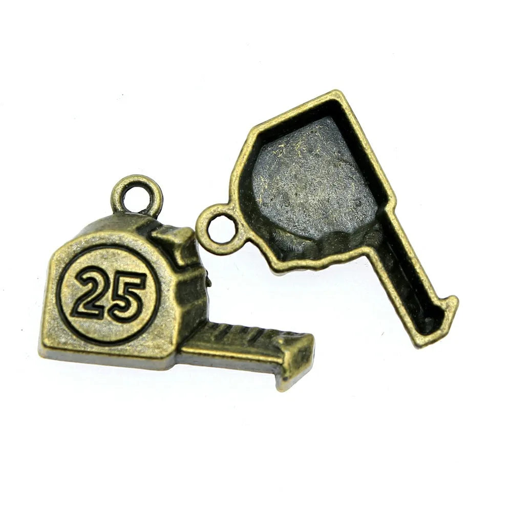 23x16mm 1.9g Multicolor Zinc Alloy Measuring Tape Charm Pendant for DIY Bracelet Necklace Making