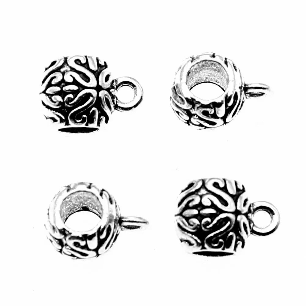 8x12mm 1.7g Antique Silver Zinc Alloy Pendant Bail Connector Charm Finding for DIY Necklace Bracelet