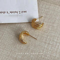 14K Gold Plated Copper Geometric Line Drop Earrings Minimalist Luxury Hoop Style Jewelry
