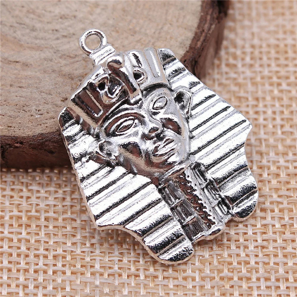 36x28mm 6g Multicolor Zinc Alloy Egyptian Pharaoh Pharaoh Head Charm Pendant for DIY Jewelry Making