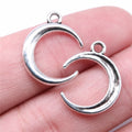 20x16mm 1.1g Antique Silver Zinc Alloy Moon Charm Pendant for DIY Necklace Bracelet Making