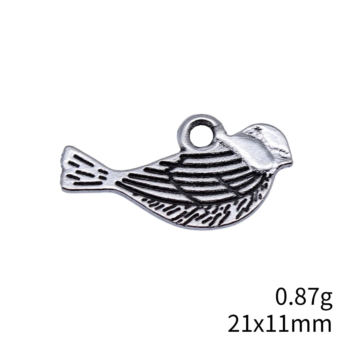 21x11mm 0.87g Antique Silver Zinc Alloy Double Sided Bird Charm Pendant for DIY Necklace Jewelry Making