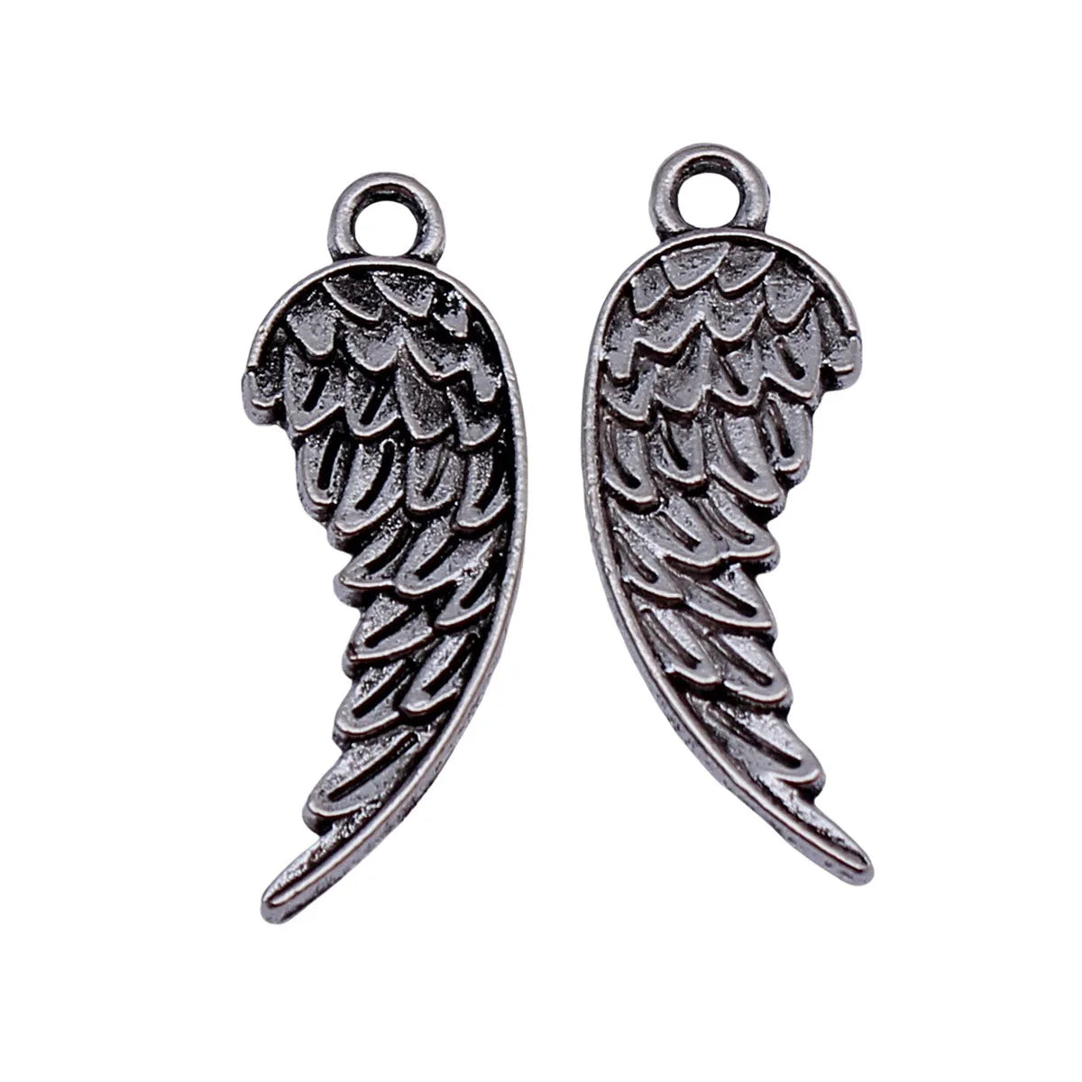 26x9.3mm 1.1g Antique Silver Zinc Alloy Wing Charm Pendant for DIY Bracelet Necklace Jewelry Making