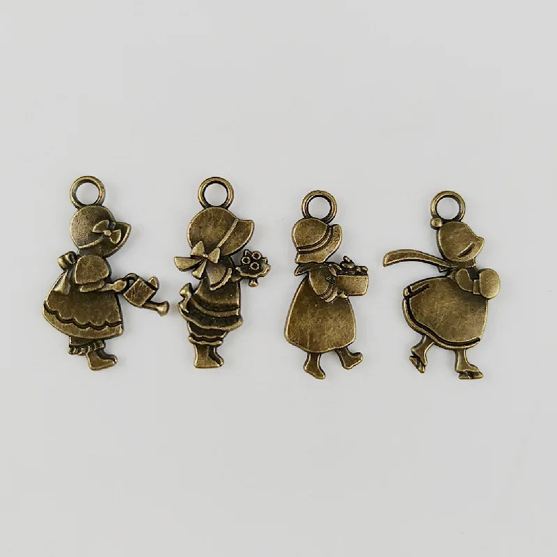 30MM Zinc Alloy Girl Charm Pendant for DIY Necklace Bracelet Jewelry Making