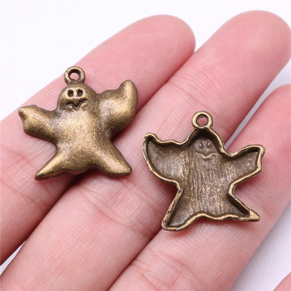 24x23mm 1.8g Multicolor Zinc Alloy Halloween Ghost Charm Pendant for DIY Necklace Bracelet Jewelry Making