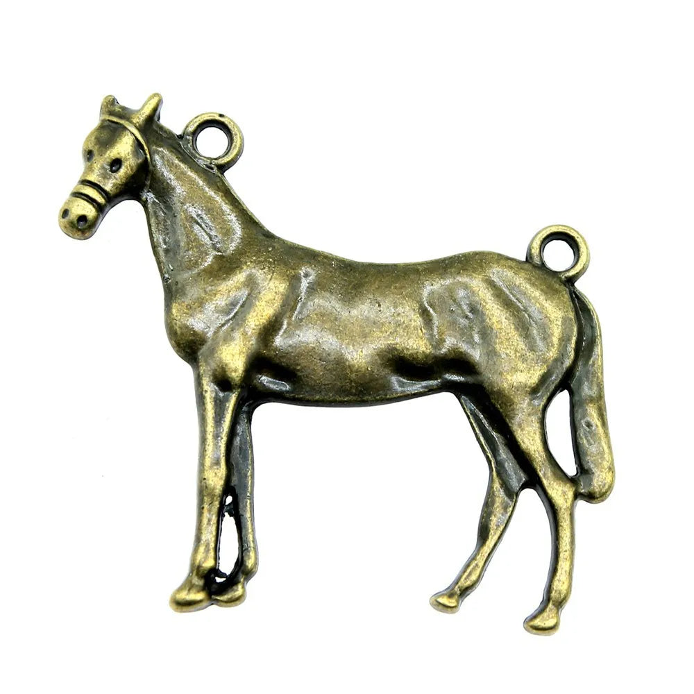 41x41mm 6.4g Multicolor Zinc Alloy Horse Charm Pendant for DIY Necklace Bracelet Jewelry Making