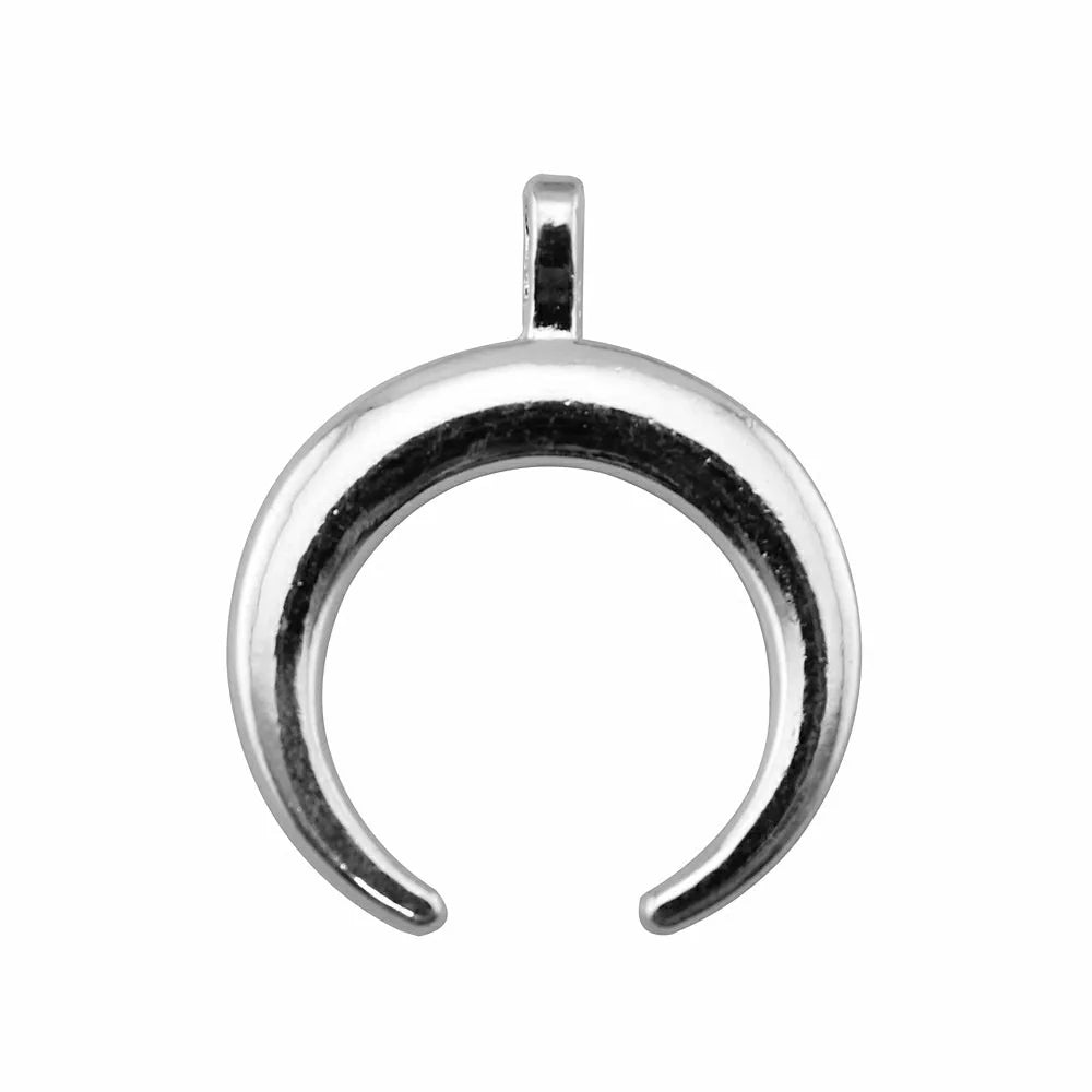 40x33mm 4.3g Multicolor Zinc Alloy Crescent Cow Horn Charm Pendant for DIY Bracelet Necklace Making