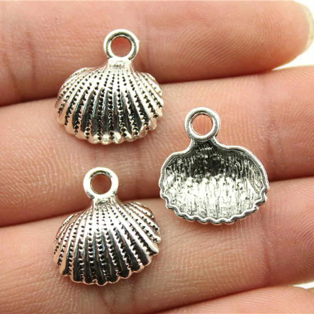 18x17mm 1.2g Multicolor Zinc Alloy Shell Charm Pendant for DIY Necklace Bracelet Jewelry Making