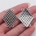 28x36mm 2.8g Antique Silver Zinc Alloy Four Hole Body Chain Connector Charm for DIY Body Jewelry
