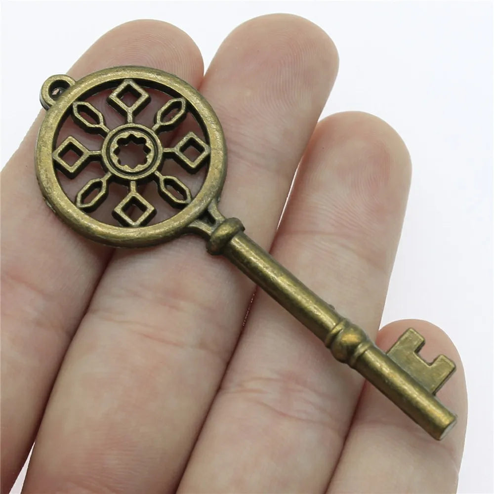 70x25mm 6.1g Multicolor Zinc Alloy Key Charm Pendant for DIY Necklace Bracelet Jewelry Making