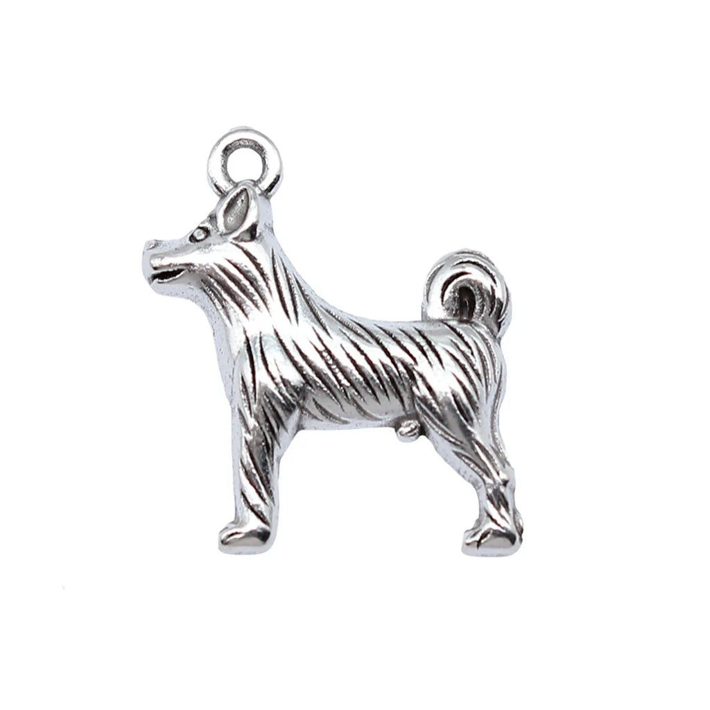 25x23mm 2.8g Antique Silver Tone Zinc Alloy Dog Charm Pendant for DIY Necklace Bracelet Jewelry