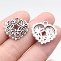 20x20mm 1.45g Multicolor Zinc Alloy Flower Heart Charm Pendant for Necklace Bracelet Jewelry Making