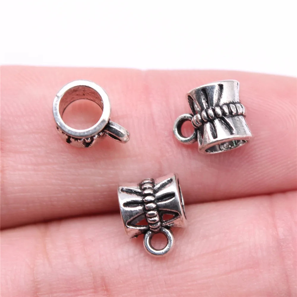 10x7x7mm 0.5g Multi Color Zinc Alloy Three Way Bail Pendant Connector for DIY Necklace Bracelet Making