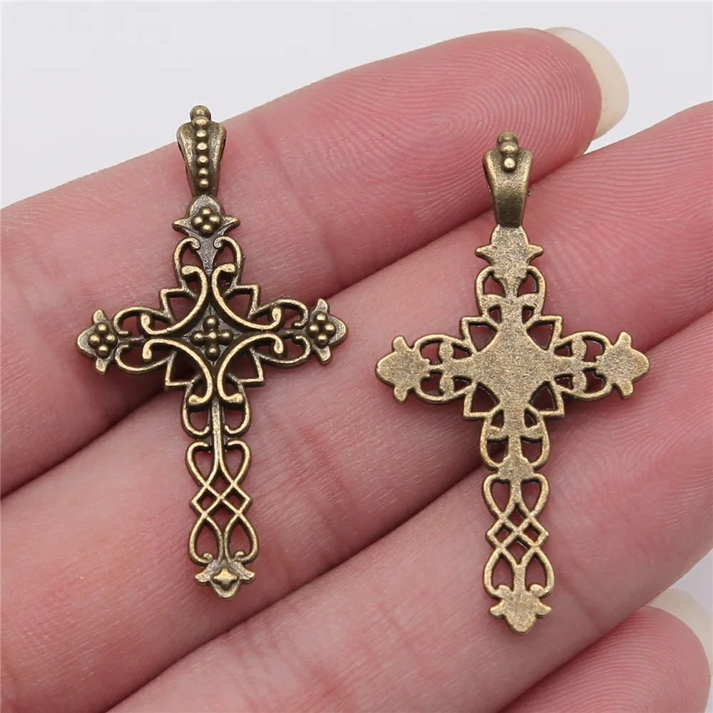 38x20mm 1.7g Multicolor Zinc Alloy Cross Charm Pendant for DIY Bracelet Necklace Jewelry Making