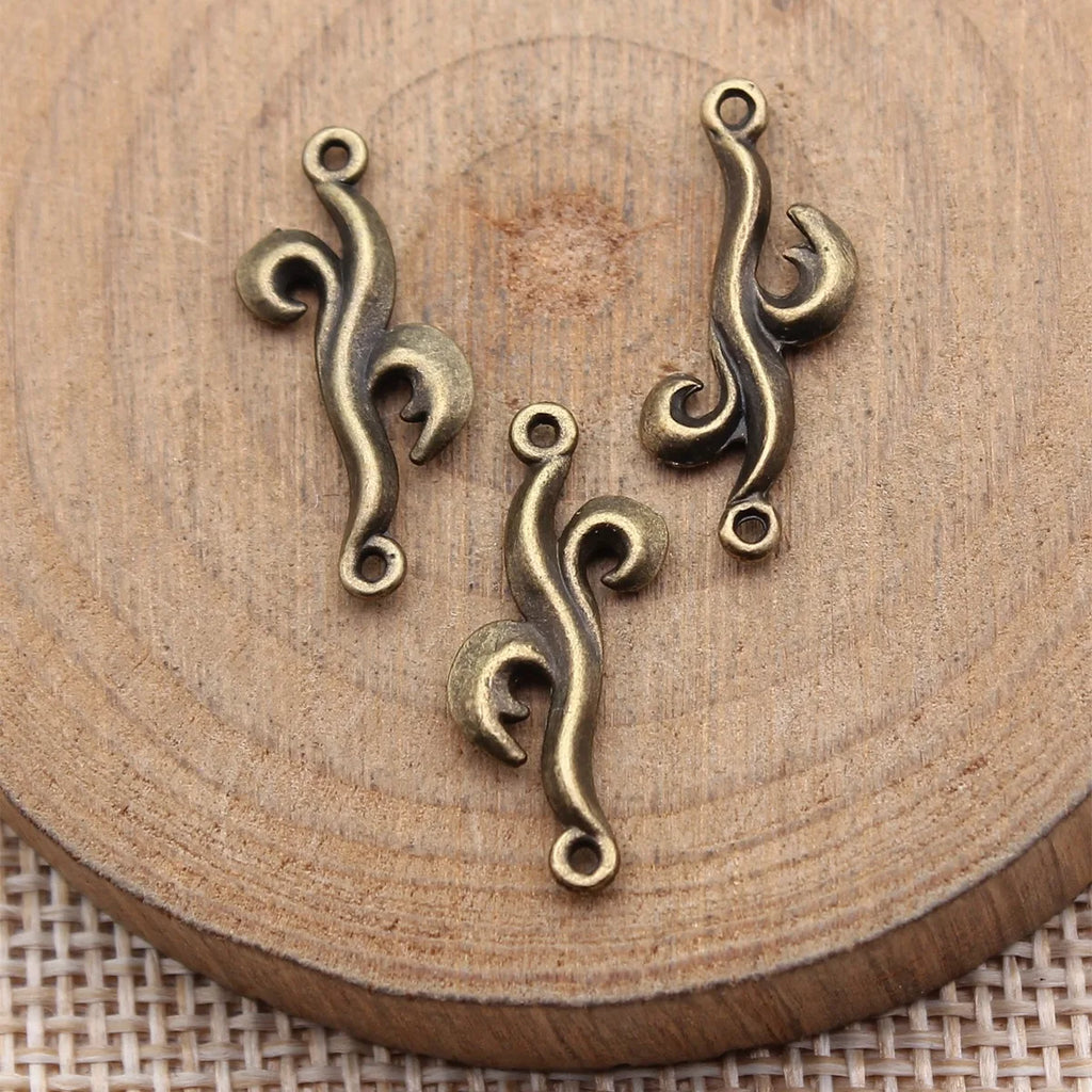 22x8.2mm 0.63g Multicolor Zinc Alloy Grass Connector Charm for Necklace Bracelet Earring Jewelry DIY