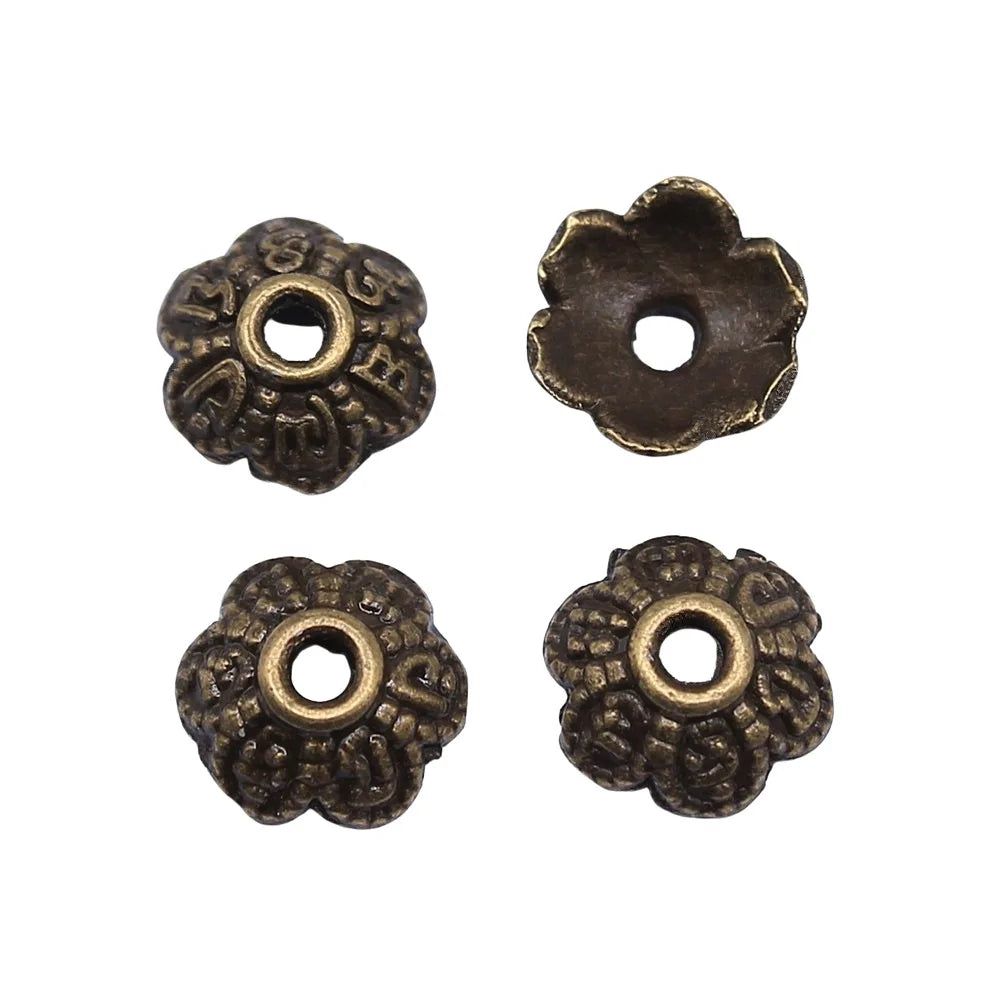 7x7mm 0.3g Multi-Color Zinc Alloy Flower Bead Caps for DIY Bracelet Necklace Jewelry Making