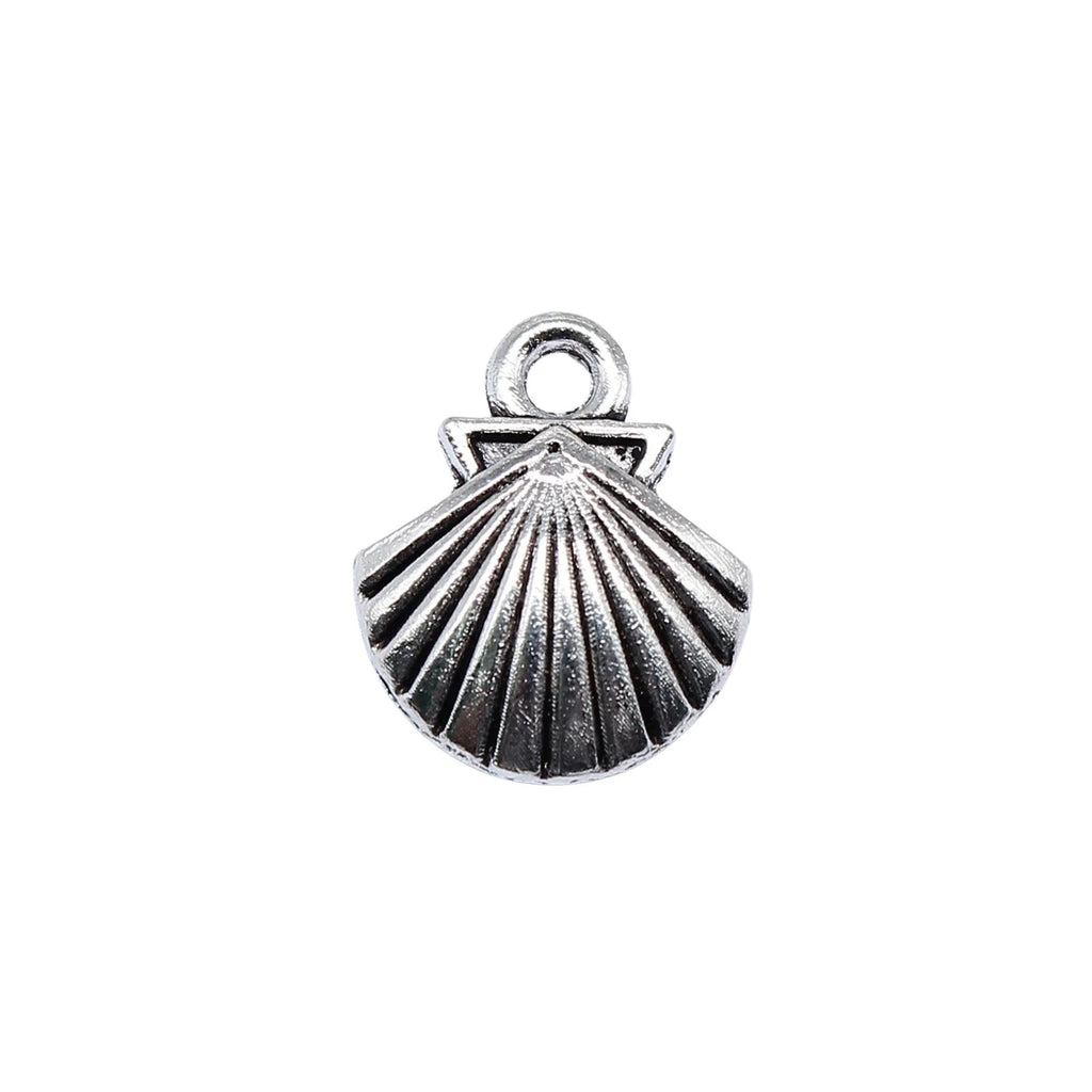 14x11mm 0.8g Antique Silver Zinc Alloy Scallop Shell Charm Pendant for DIY Ocean Jewelry Making