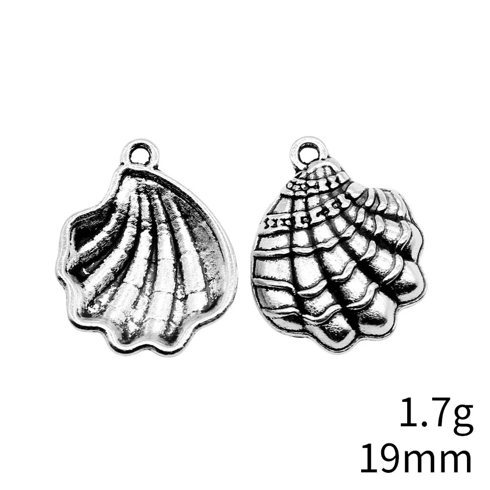 19mm 1.7g Multicolor Zinc Alloy Shell Charm Pendant for DIY Necklace Bracelet Jewelry Making